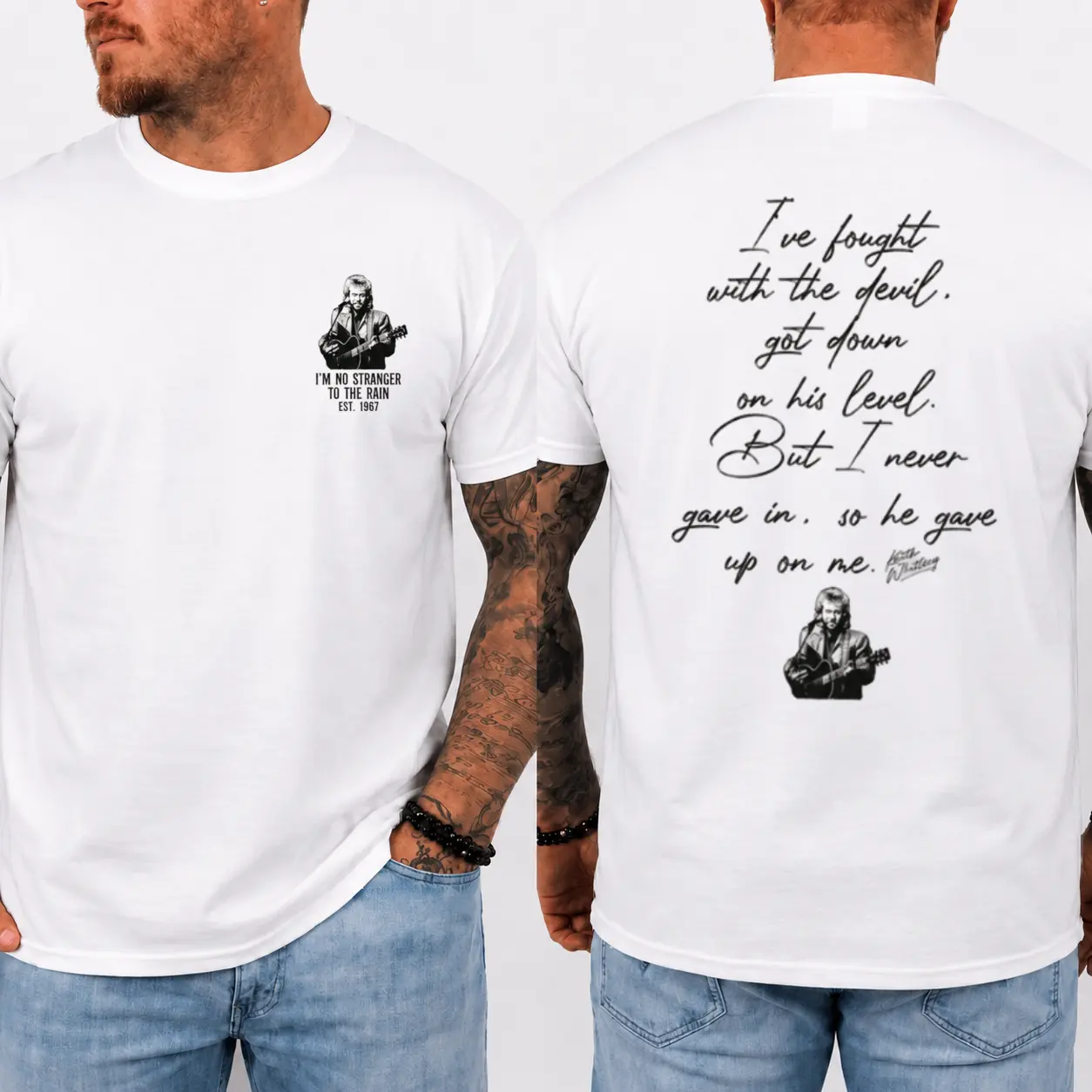 Keitth Shirt – Whitley Country Music Quote Tee, Front and Back Graphic Western Fan Apparel