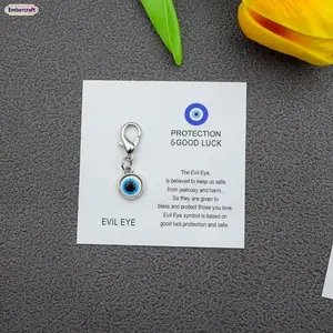 Blue Evil Eye Keychain Bag Pendant, Good Luck Charm for Protection and Positive Vibes