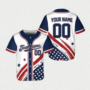 Custom USA Baseball Jersey, Personalized Team Name Number Patriotic Sports Jersey, American Flag 4th of July Baseball Jersey Outfit