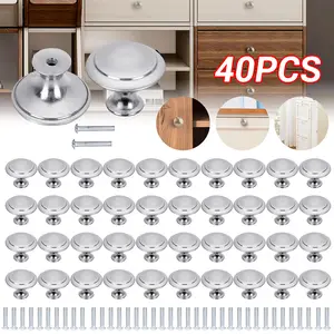 40Pcs Brushed Nickel Cabinet Knobs Drawer Pulls Door Handles Stainless Steel Zinc Alloy Medium with Screws