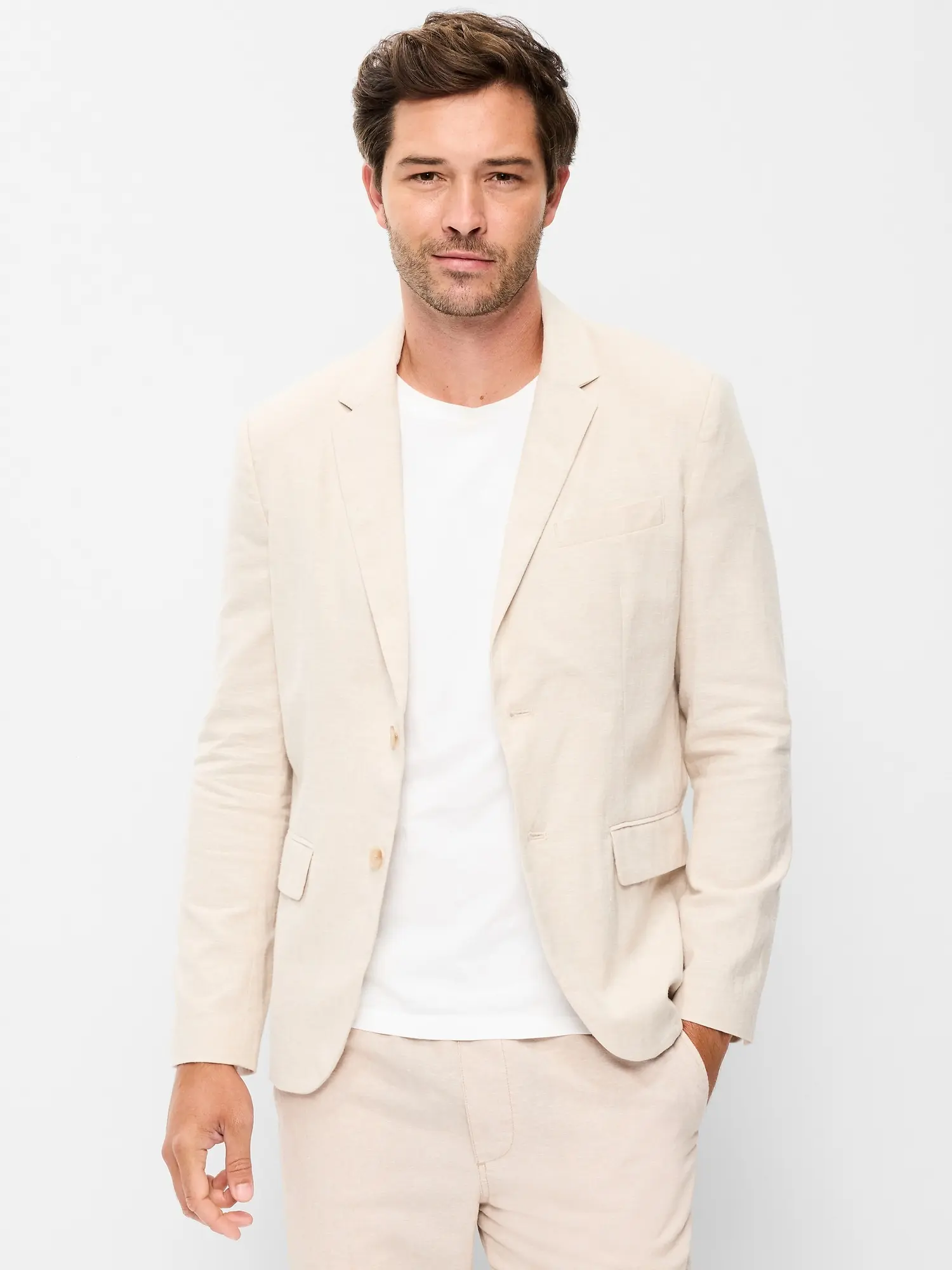 Old Navy Men's Relaxed Unlined Linen-Blend Blazer