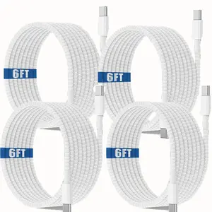 4 Pack USB-C to USB-C Fast Charging Cable 6FT/10FT, 60W Fast Charger Cord for iPhone 16/15 Pro Max, MacBook Pro, iPad, Samsung Smartphones Cellphone