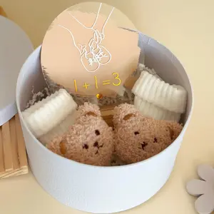 Pregnancy Announcement Gift Box for Dad: Bear Socks & Acrylic Stand