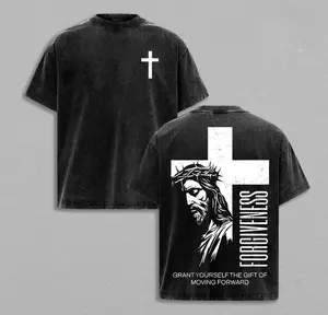 valentine shirts Forgiveness, Christian Jesus Bible Verse Washed T-shirts Men's Women Fashion Vintage oversized gym pumpcover Short Sleeve T-shirt Collar Top designer