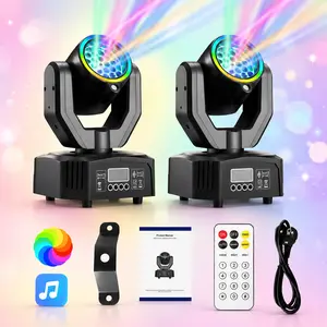 XDV 32W Moving Head DJ Light, RGBW LED Stage Disco Lights with Green Laser & Halo Ring, DMX512 Sound Activated Gobo Projector for Party Club Wedding, Best Father's Day Gifts