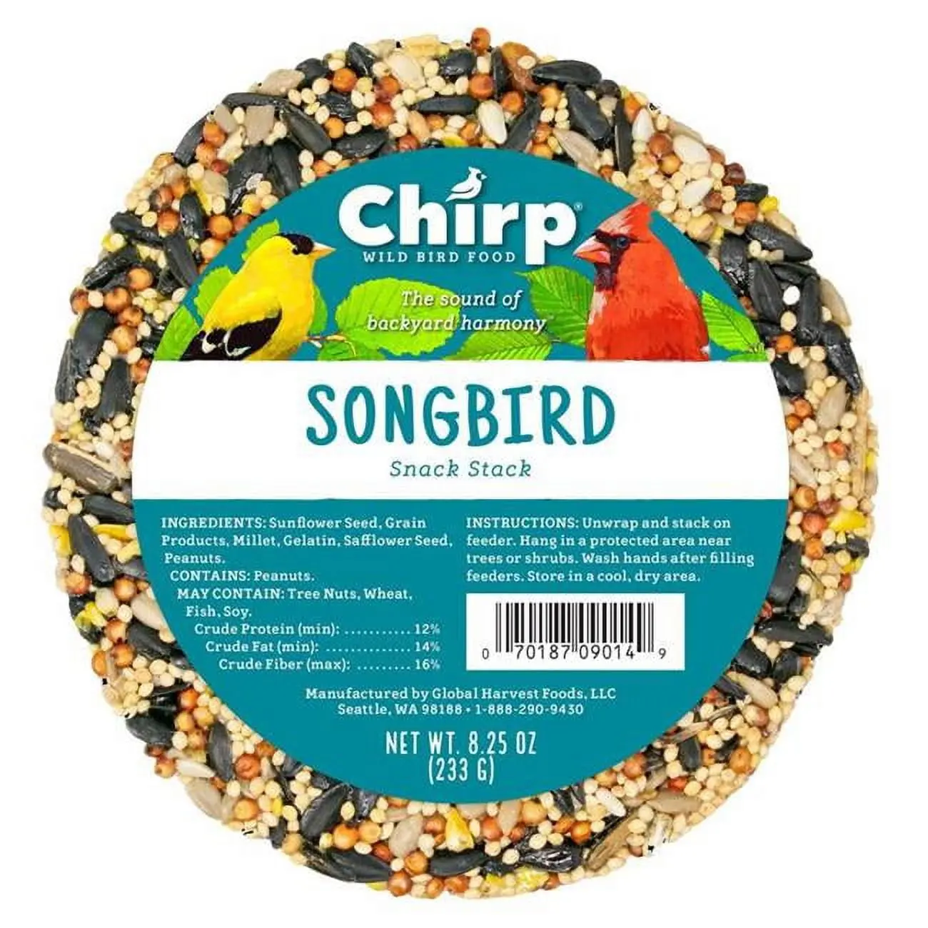 8.25 oz Songbird Sunflower Seeds Wild Bird Food