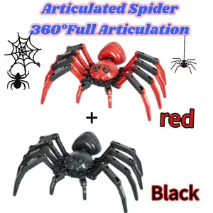 2-Piece Dummy Multi-Jointed Cartoon Skeleton Spider Toy, DIY Assembly Dolls for Boys & Girls, Creative Wall & Desk Decor Models, Gift, Articulating Miniatures