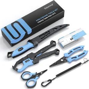 Sidomma Fishing Gear and Equipment Kit – Fishing Pliers, Fillet Knife, Scissors, Fish Lip Gripper, Ruler, Fishing Accessories Set for Saltwater, Fly & Ice Fishing