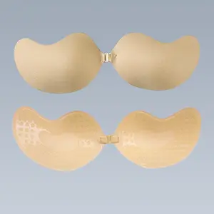 2-piece set of skin-colored and black (with gift color box and dust bag) mango cup underwired push-up pads for wedding dresses, adhesive type, supportive and invisible sponge pads