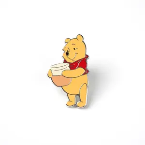 1PC Winnie Pooh Bear Enamel Pins Cute Cartoon Button Pins Decorative Badges Clothes Bag Backpack Hats Band Funny Womens Brooches Collectible Display Birthday Anime Peripheral Gifts