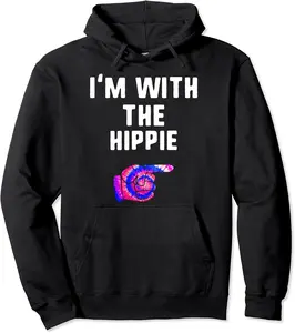 I'm With Hippie Tie Dye Halloween Matching Couple Costume Pullover Hoodie - Jacobjbt Shop 54B08HCFHR6B
