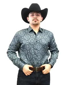 VS300L - FPJS - PJ-213-9 - Charcoal - Vaquero Signature Fashion Printed Shirts