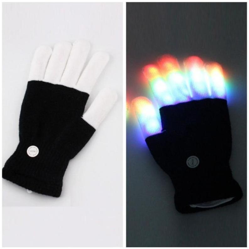 LED Gloving Finger Gloves - Flashing Rave Gear for Parties, Concerts & Nighttime Fun