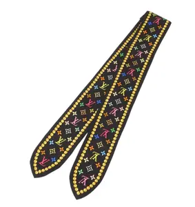 Pre-owned LOUIS VUITTON LV Bandeau Scarf Scarves Silk Black/Multicolor