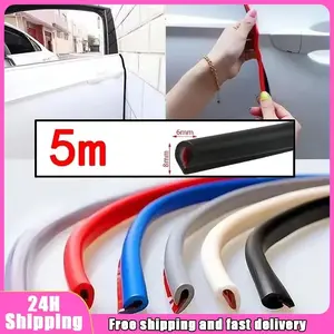 Car Door Edge Rubber Scratch Guard Strip, Automotive Styling Mould Protection Side Door Adhesive Anti-Scratch Tool, 5m Car Accessories