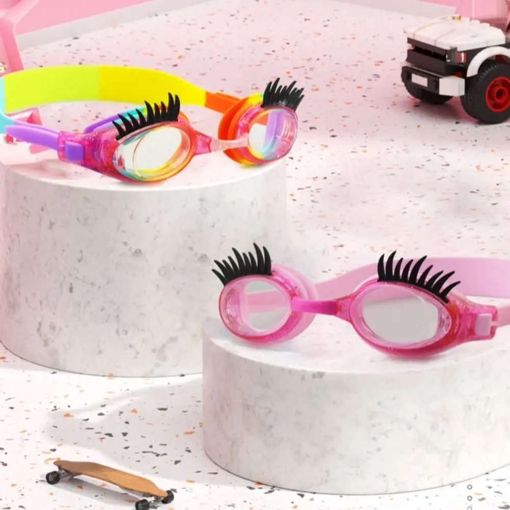 Eyelash Childrens Swimming Goggles Anti Fog Silicone Eyelash Glasses Colorful Waterproof Swimming Goggles Swimming Pool