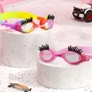 Eyelash Childrens Swimming Goggles Anti Fog Silicone Eyelash Glasses Colorful Waterproof Swimming Goggles Swimming Pool