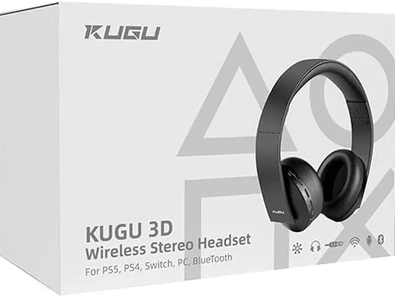 The ultimate wireless gaming headset compatible with PS5, PS4, PC, Switch | Low latency 2.4GHz, 3D stereo | Dual microphones, 7.1 surround | 60 hours of battery life | Noise reduction | Foldable design |