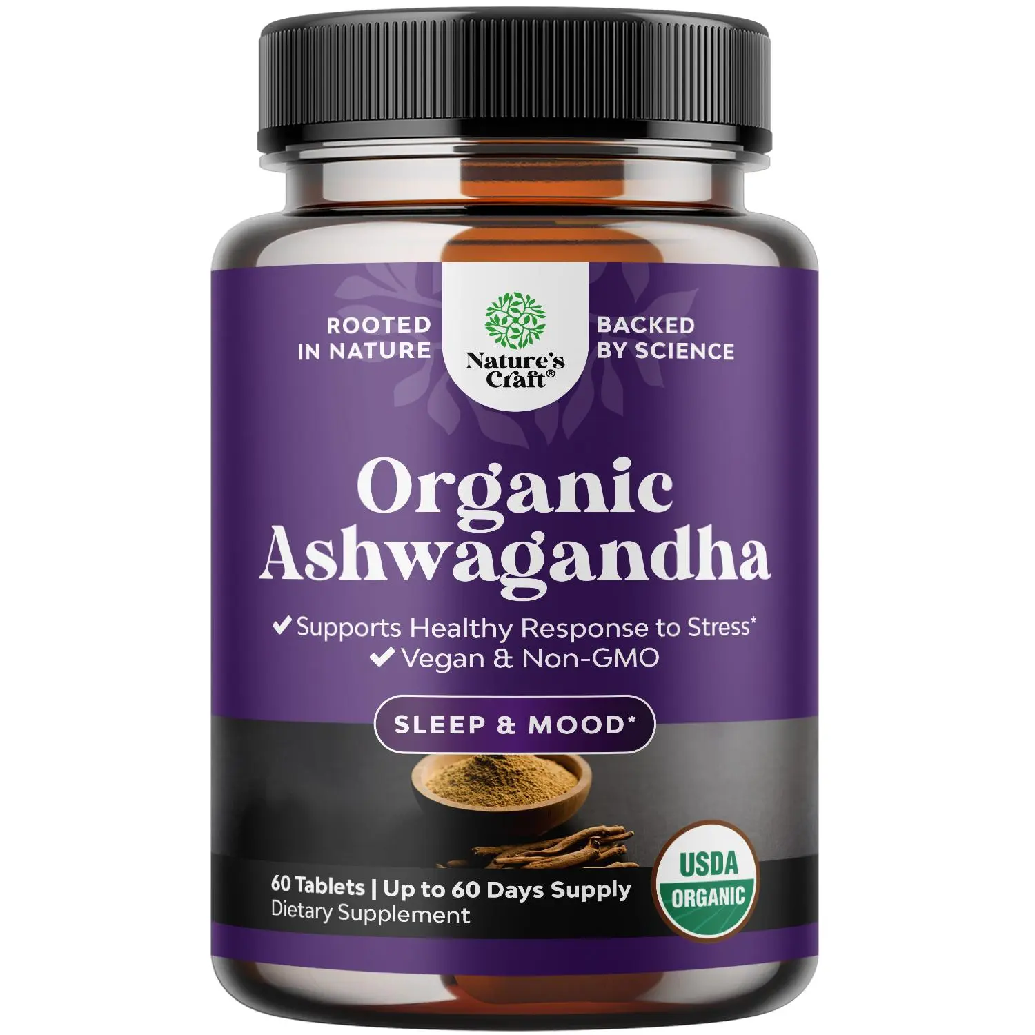 Nature's Craft Organic Ashwagandha Supplement 675mg Healthcare Fitness