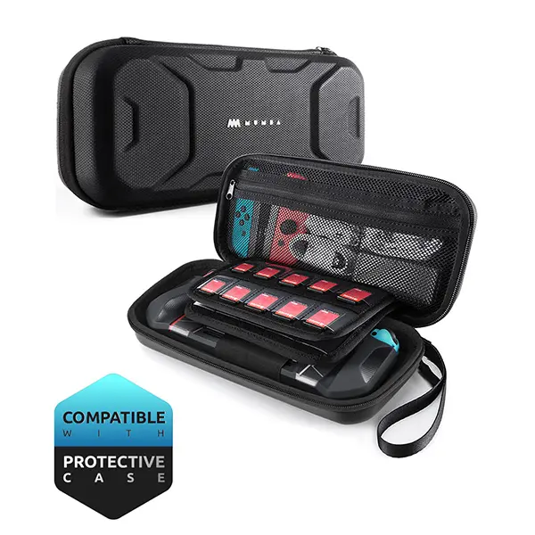 SUPCASE Large Capacity Protective Carry Case with Storage for Steam Deck 2022/Nintendo Switch OLED/Switch Console & Accessories, Durable EVA Hard Shell, Waterproof Surface, Portable Travel Handbag with Strap, Organizer, Wrist Support