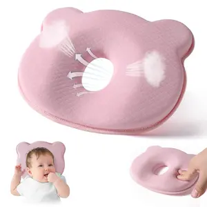 Baby Memory Foam Pillow - Portable Baby Pillow Hypoallergenic Prevent Flat Head Neck Support for Infant Sleeping Soft and Cozy Breathable for Bebe Travel