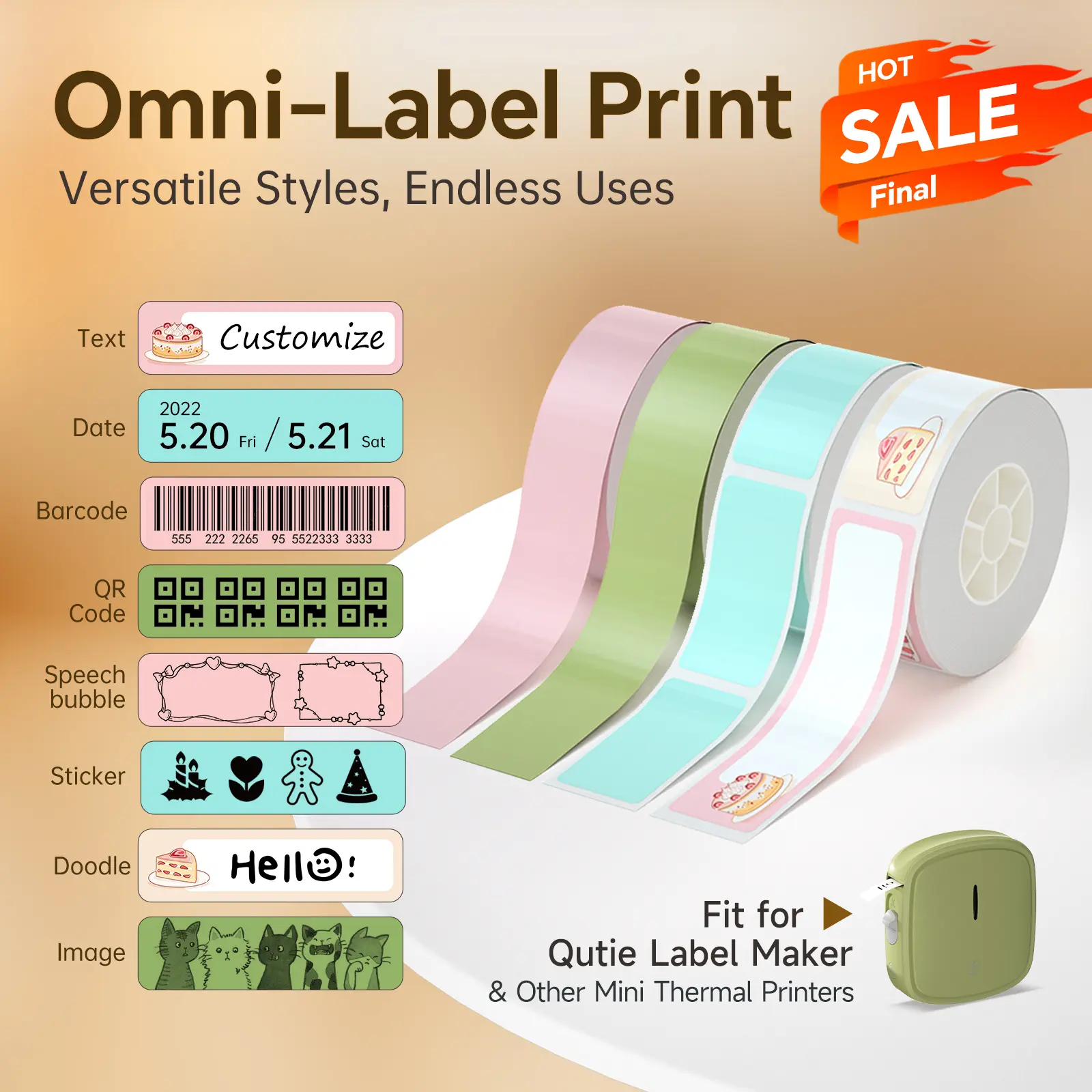 Clearance Deal | 15mm x 4m Thermal Label Tape Roll, Label Maker Tape for Bluetooth Label Printers, Compatible with P24 P31S P21, Qutie Self-Adhesive Labels, Strong Adhesive, No Curl & Clean Tear