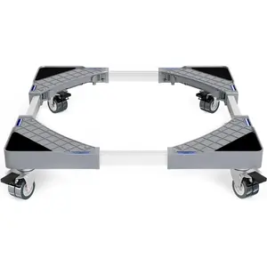 Appliance Dolly Cart, Mini Fridge Stand Furniture Dolly with 4 Twin Locking Wheels, Adjustable Furniture Mover Mobile Roller Base for Washing Machine, Dryer, Refrigerator, Laundry Pedestal