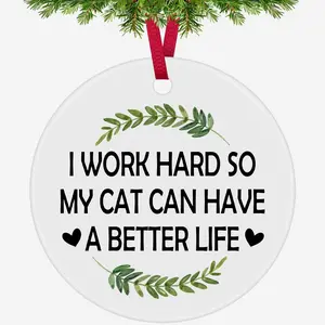 3-in-1 Blurred Matte Ceramic Cat Ornament, Eclectic Home Decor, Cat Parent Gift, Christmas Tree Festive Decoration