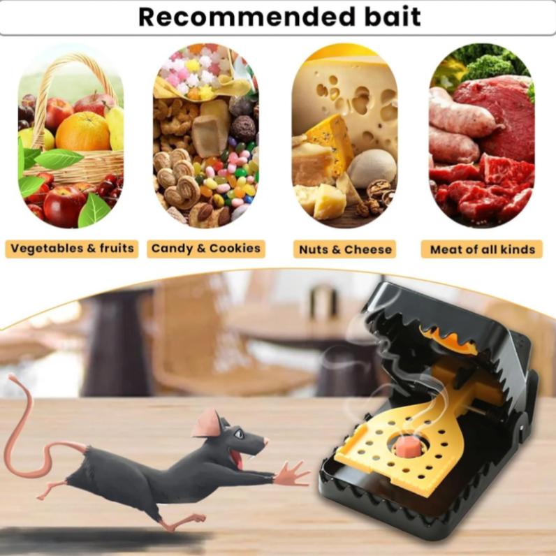 New Upgraded Version Cheese-Shaped Mouse Rat Traps Large-4 Pack for Home Kitchen & Living Room Effective Rodent Control Safe for Households & Kitchen
