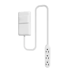 Ultra-Thin Socket Cover with Wire Concealer, 3 Sockets, Universal Size, Hidden Outlet Protector for Home and Office Use