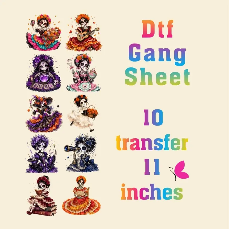 Día de muertos DTF gangsheet printmaking accesory