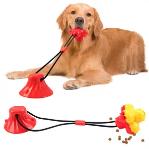 Suction Cup Dog Toy, Durable Chew, Teeth Clean & Treat Dispensing