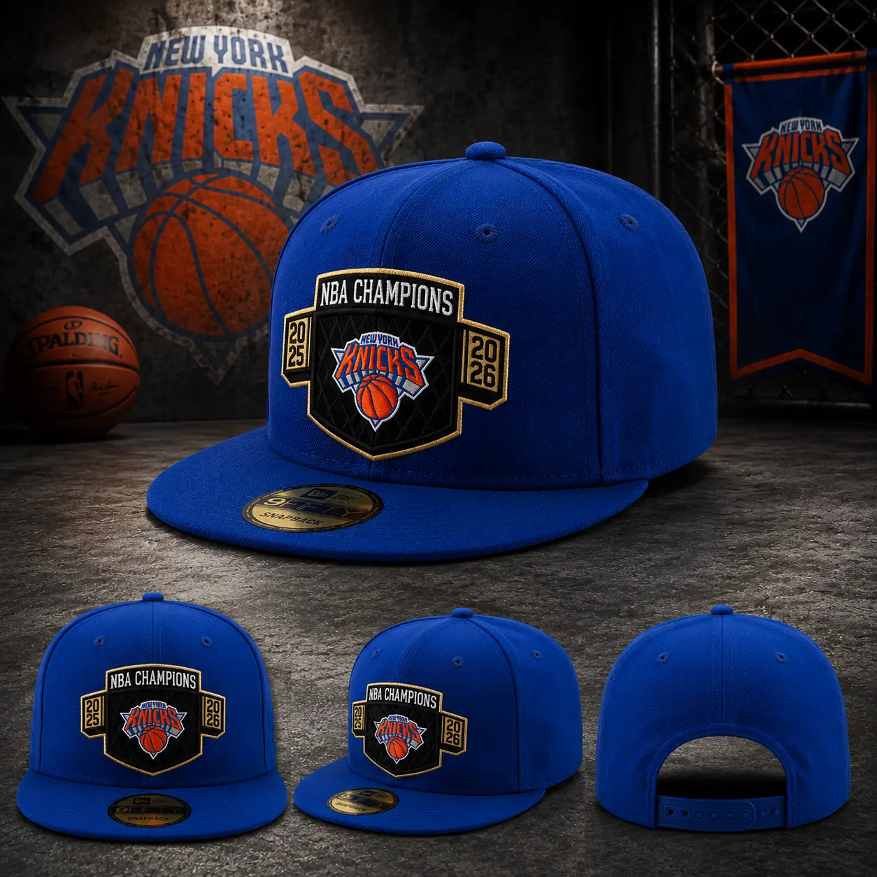 New Era New York Knicks Blue Conference Champions Finals Adjustable Snapback Hat