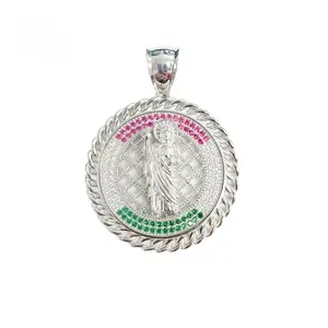 Silver .925 San Judas Tadeo 35mm Pendant