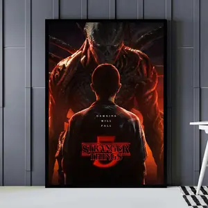 Vecna Vs Eleven Season 5 Hawkins Will Fall Poster, Mind Flayer Stranger End Movie Home Decor W4H