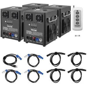 Fathersdaygift VEVOR Stage Equipment Special Effect Machine, 500W 4pcs Stage Effect Machine with Wireless Remote Control, Smart DMX Control Stage Equipment Showing Machine for Wedding, Musical Showdealsforyoudays