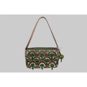 Trending Beaded Bag - Palm Tree Tassel
