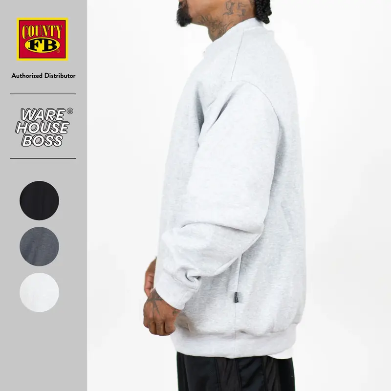 FB County Men's Heavyweight Crewneck Sweatshirt FBCOUNTY Oversized Fleece Pullover Crewneck Sweater Comfortable Casual Fleece Comfy Fleece Shirt Hip Hop Harem