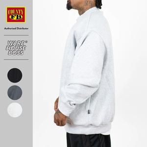 FB County Men's Heavyweight Crewneck Sweatshirt FBCOUNTY Oversized Fleece Pullover Crewneck Sweater Comfortable Casual Fleece Comfy Fleece Shirt Hip Hop Harem