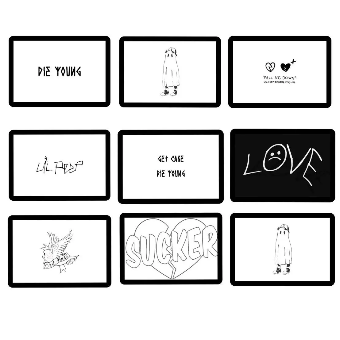 Lil Peep Sticker Set (9 Pack)