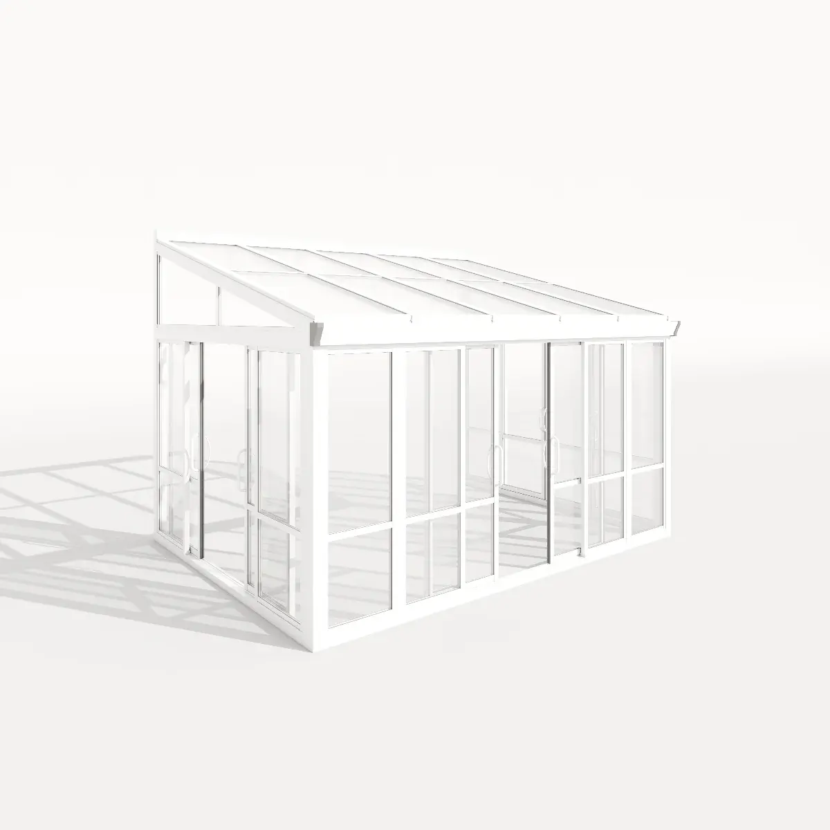White Tempered Glass Sunroom 12' Wide, Patio Enclosure Greenhouse, Outdoor Living Space & Home Addition