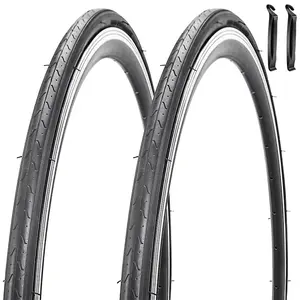2 Pack 700C Road Bike Tires 700 x 23C 23-622 Folding Replacement Road Bike Tire for City Commuter Road Pavement Garden Trail Bike Tires