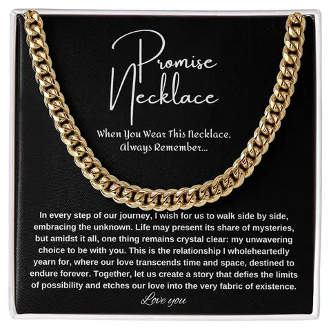 Promise Necklace For Him, Personalized Sentimental Gifts For Boyfriend, To My Man Necklaces, Birthday Valentine Anniversary Gold Men Chain
