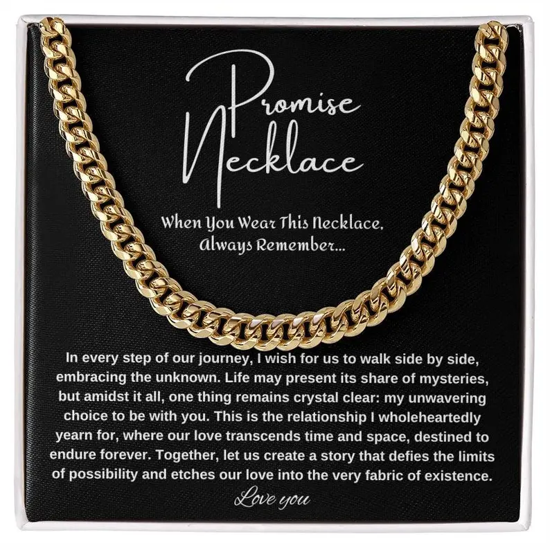 Promise Necklace For Him, Personalized Sentimental Gifts For Boyfriend, To My Man Necklaces, Birthday Valentine Anniversary Gold Men Chain