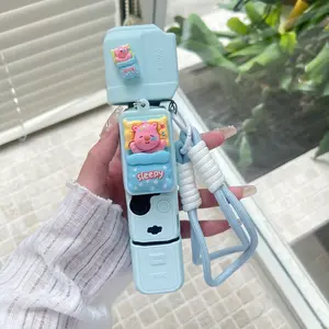 Luxury Cute Cartoon Handmade DIY Silicone Camera Case Cover, Full Protection for Dji Pocket3, Ultra-Thin Soft Gel, Portable with Lanyard