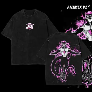 Retro Vintage Limited Black Frieza - Dragon Ball Super Anime Double Printed Oversize Anime Manga Acid Washed Lightweight Cotton T-Shirt, Hoodies Wash Gift For Anime Fan, Anime Lovers