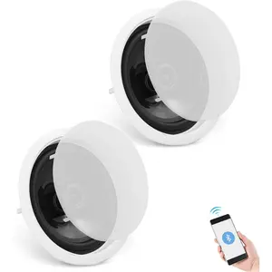VEVOR 2 PCs 6.5'' Bluetooth Ceiling Speakers, 300W, Flush Mount Ceiling & in-Wall Speaker System with 8Ω Impedance 89dB Sensitivity, for Home Kitchen Living Room Bedroom/Covered Outdoor Porches Audio Adapter