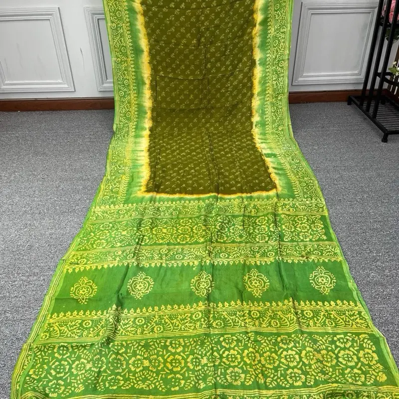 Silk Batik Saree - Soft Material, Beautiful Look, Colorful Design, Ideal for Special Occasions. (NO REFUND OR EXCHANGE)