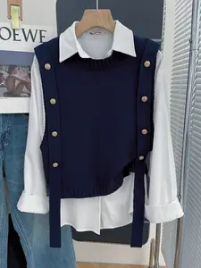 Women's Sweater Vest Top, Spring & Summer, Stylish Casual Ladies' Clothing, Perfect for Outdoor Wear, Trendy Women's Knitwear