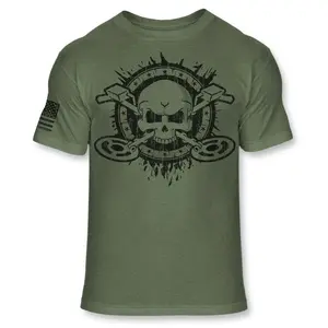 Metal Detector T-Shirt – Skull and USA Flag Graphic Tee for Treasure Hunters, Beachcombers, and Metal Detecting Enthusiasts